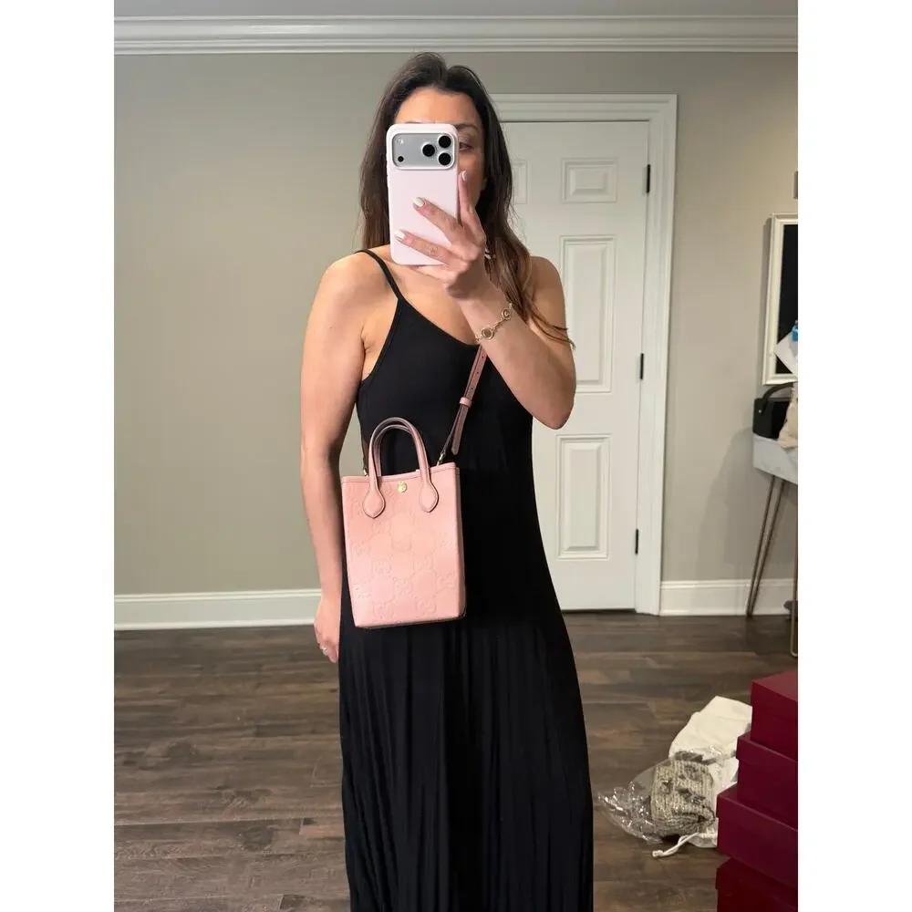 Gucci GG Leather Super Mini Shoulder Bag Pink NWT - Picture 6 of 8